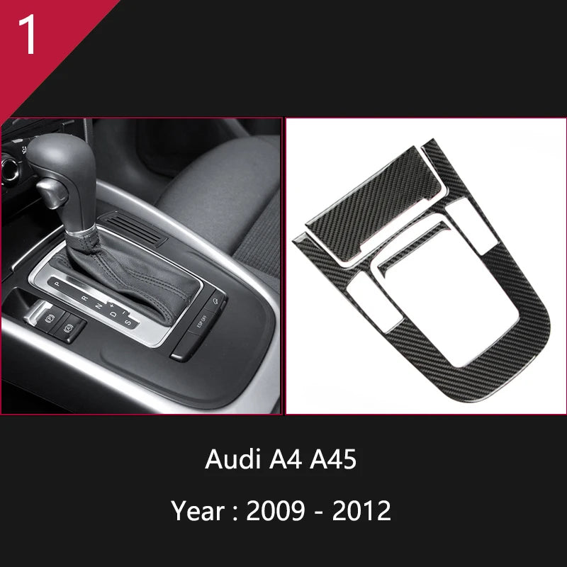 For Audi A4 S4 RS4 B8 8K A5 S5 RS5 8T 8F Carbon Fiber Interior Auto Gear Shift Panel