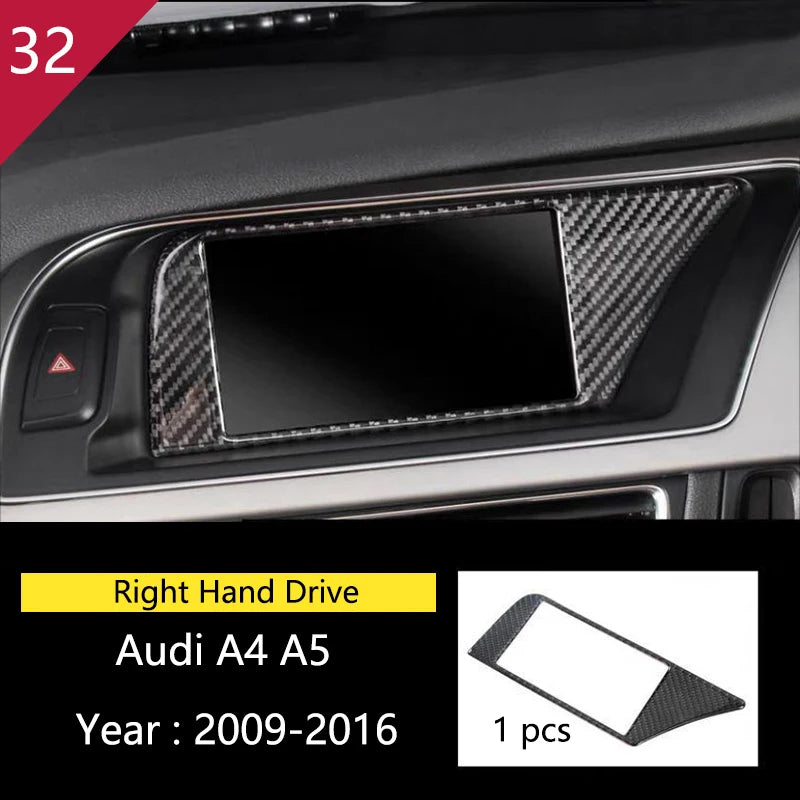 For Audi A4 S4 RS4 B8 8K A5 S5 RS5 8T 8F Carbon Fiber Interior Auto Gear Shift Panel
