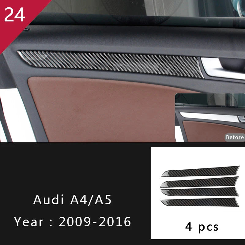 For Audi A4 S4 RS4 B8 8K A5 S5 RS5 8T 8F Carbon Fiber Interior Auto Gear Shift Panel