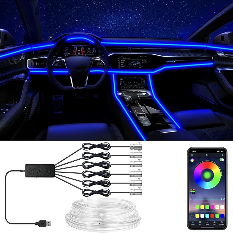 Flexible EL Wire Lights With App Control Ambient Atmosphere Strip Light Decorative