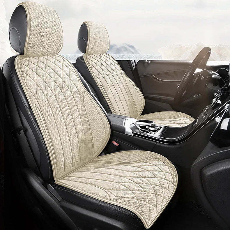 Universal Car Seat Cover Four Season Auto Flax Breathable Seat Covers