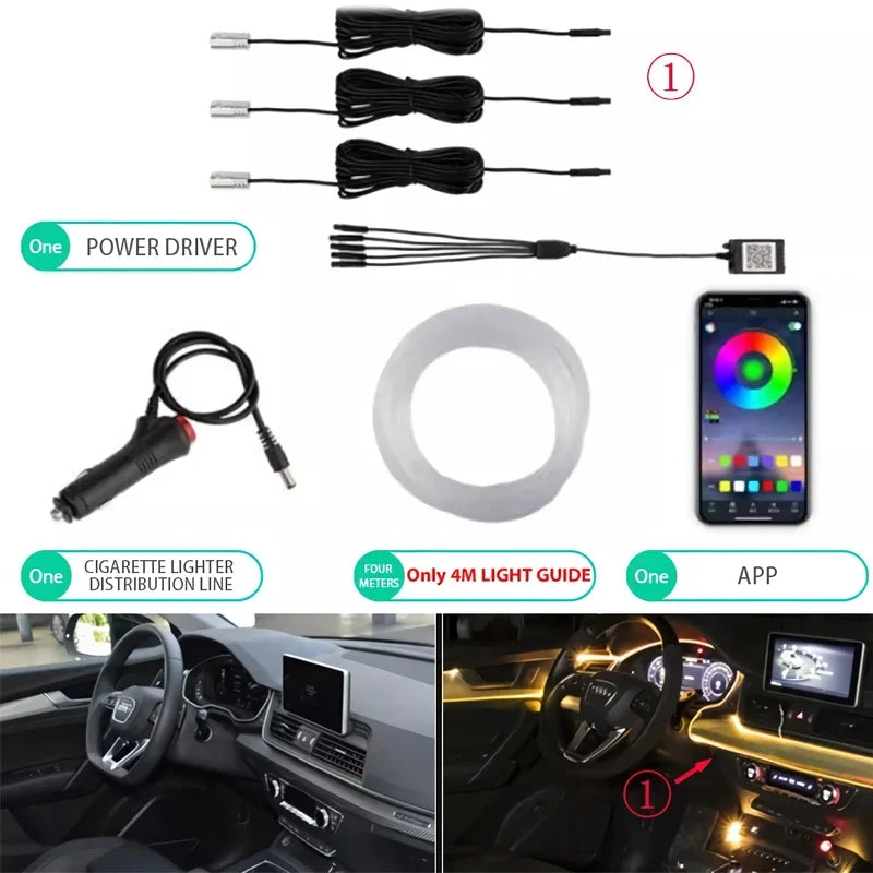 Flexible EL Wire Lights With App Control Ambient Atmosphere Strip Light Decorative